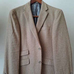 Joseph Abboud Linen Tan Tic Tailored Fit 2-Button Sport Coat (40R)